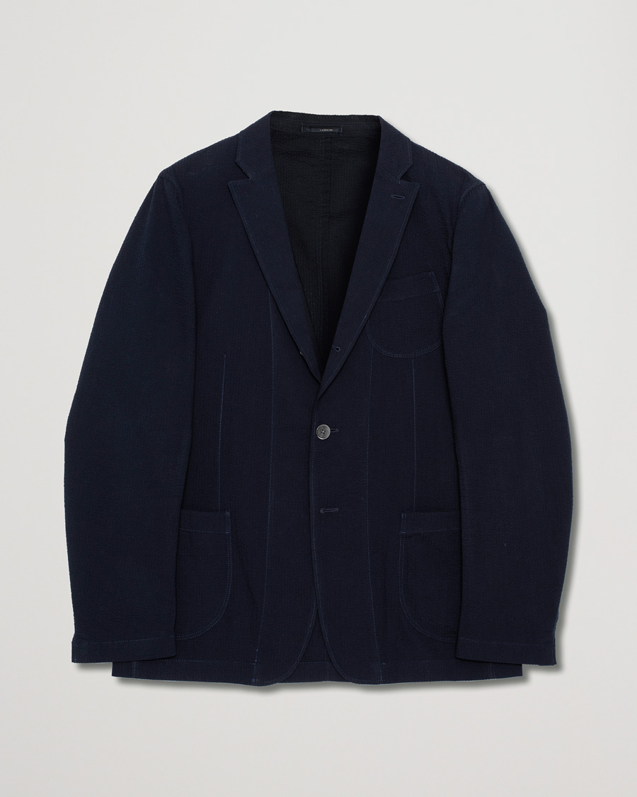 Mies | Pre-owned Pikkutakit | Pre-owned | Lardini Unlined Seersucker Patch Pocket Shirt Blazer Navy
