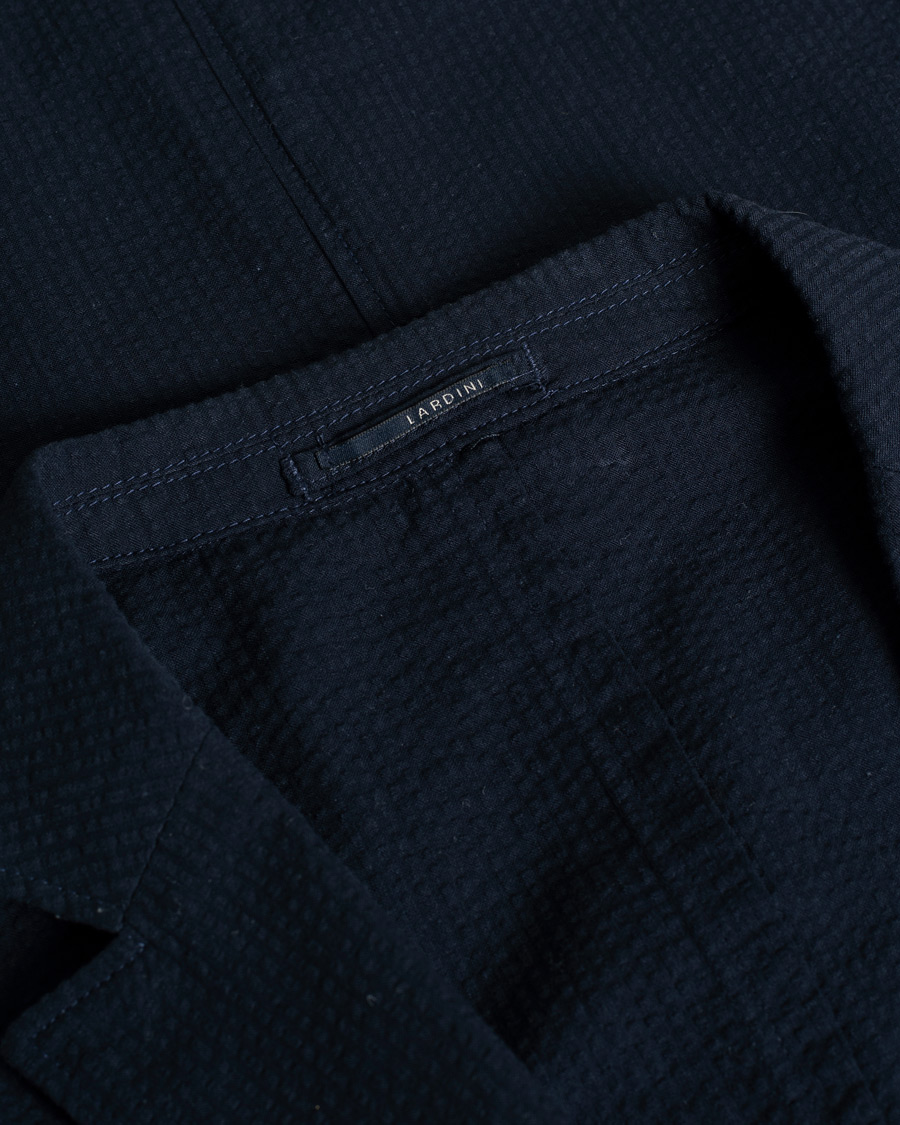 Mies | Pre-owned Pikkutakit | Pre-owned | Lardini Unlined Seersucker Patch Pocket Shirt Blazer Navy