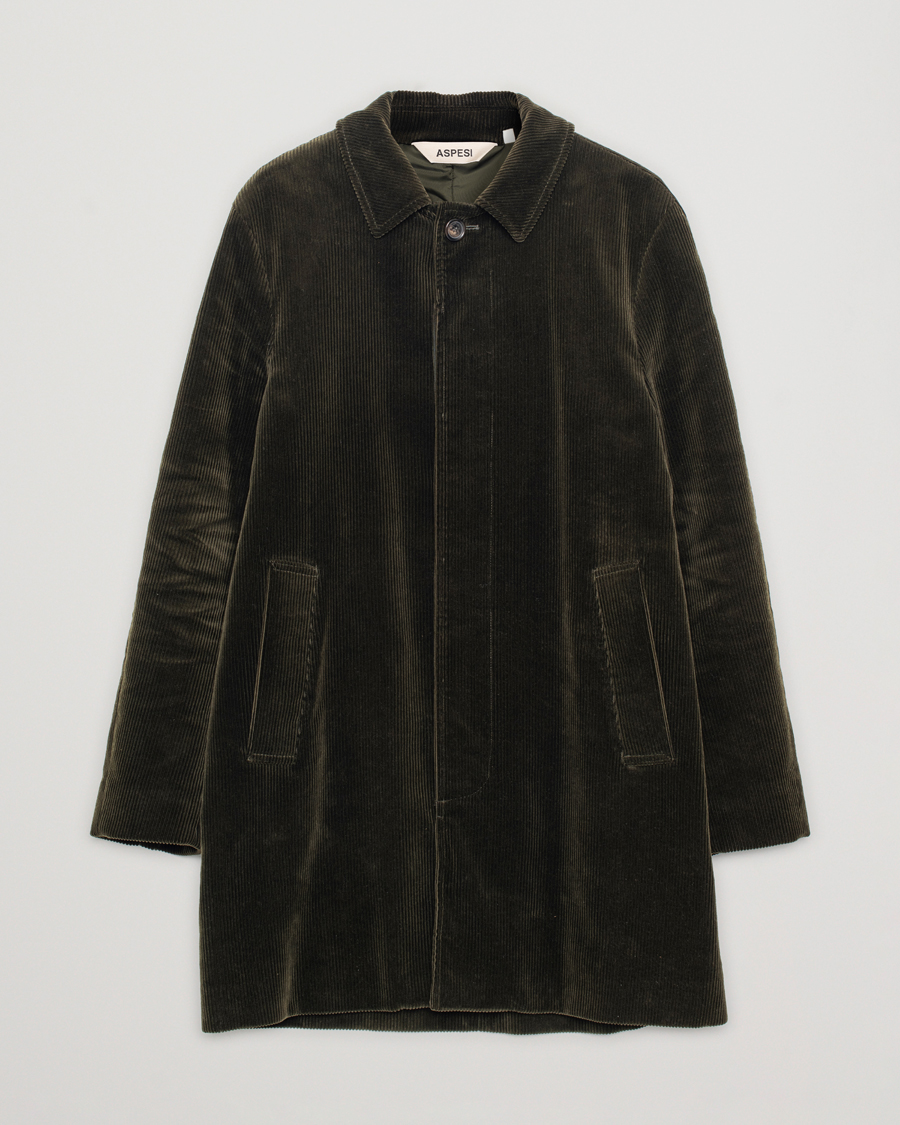 Mies | Aspesi Corduroy Coat Dark Green | Pre-owned | Aspesi Corduroy Coat Dark Green