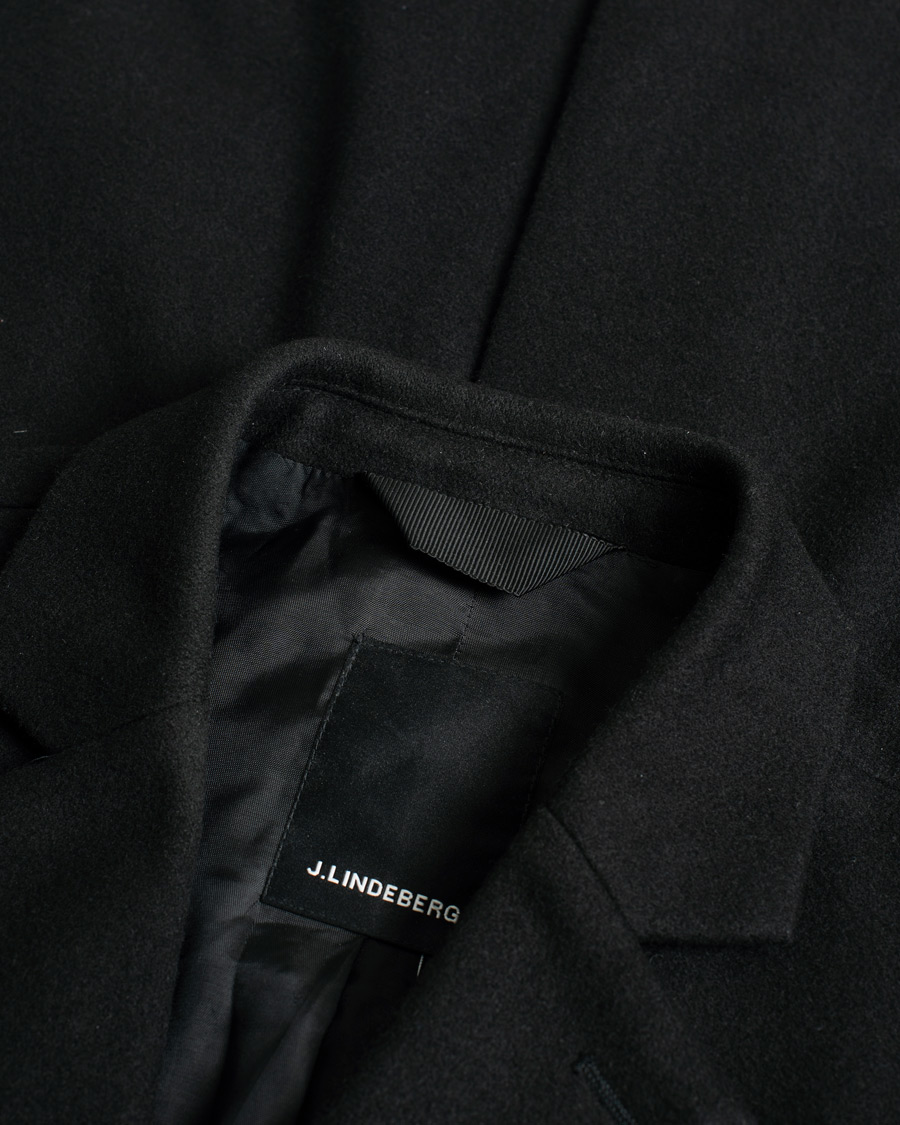 Mies | J.Lindeberg Wolger Compact Melton Coat Black | Pre-owned | J.Lindeberg Wolger Compact Melton Coat Black