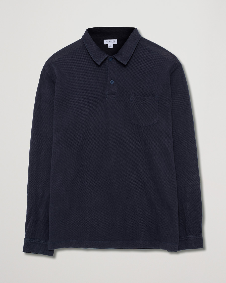 Mies | Puserot | Pre-owned | Sunspel Riviera Long Sleve Polo Navy