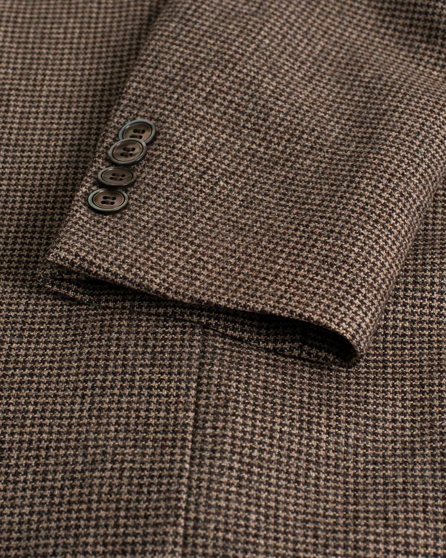 Mies | Oscar Jacobson Einar Houndstooth Wool Blazer Brown 46 | Pre-owned | Oscar Jacobson Einar Houndstooth Wool Blazer Brown 46