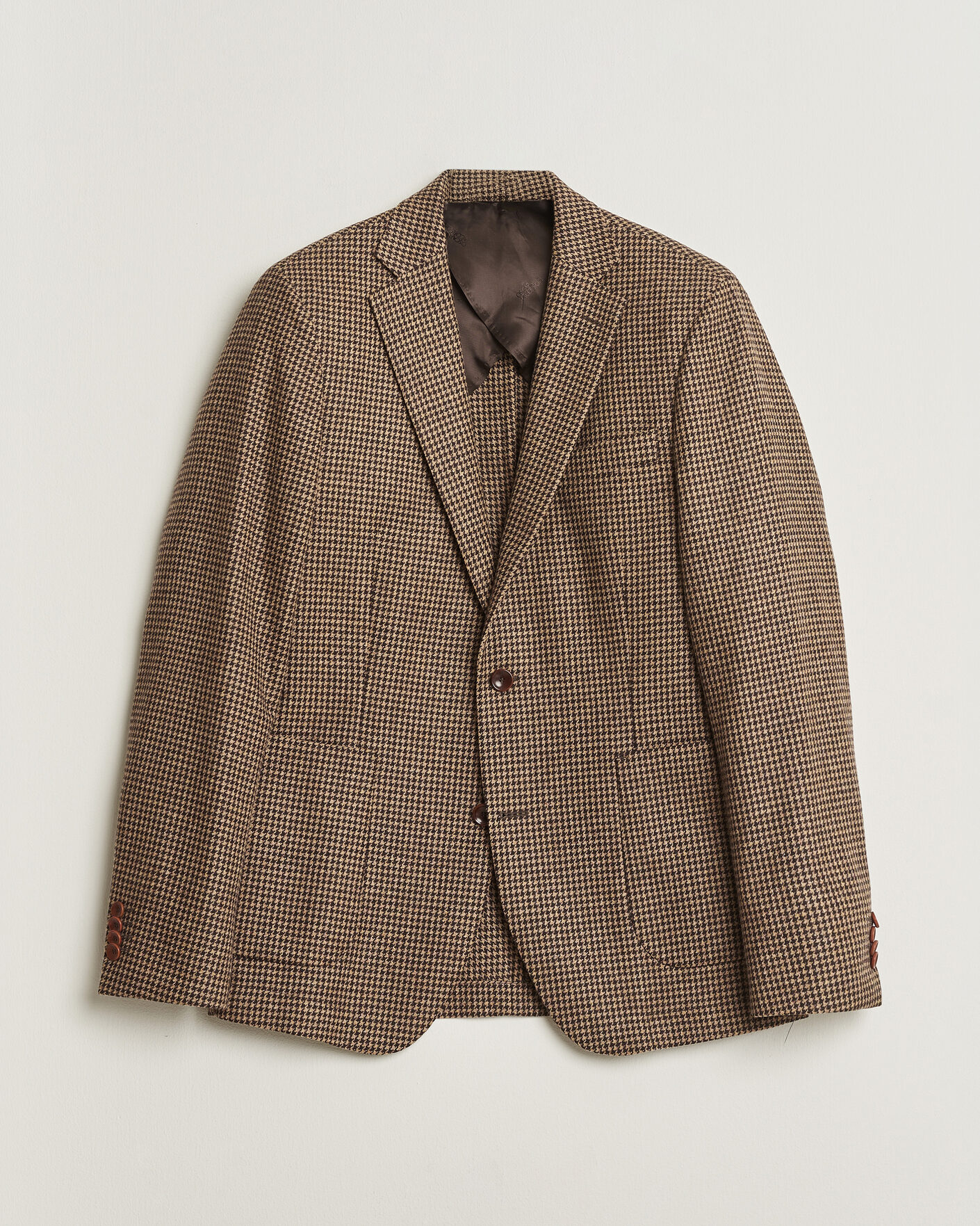 Mies | Pre-owned Pikkutakit | Pre-owned | Oscar Jacobson Einar Houndstooth Wool Blazer Brown 50