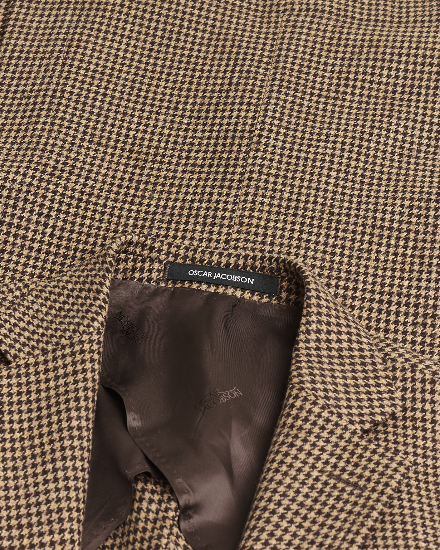 Mies | Pre-owned Pikkutakit | Pre-owned | Oscar Jacobson Einar Houndstooth Wool Blazer Brown 50