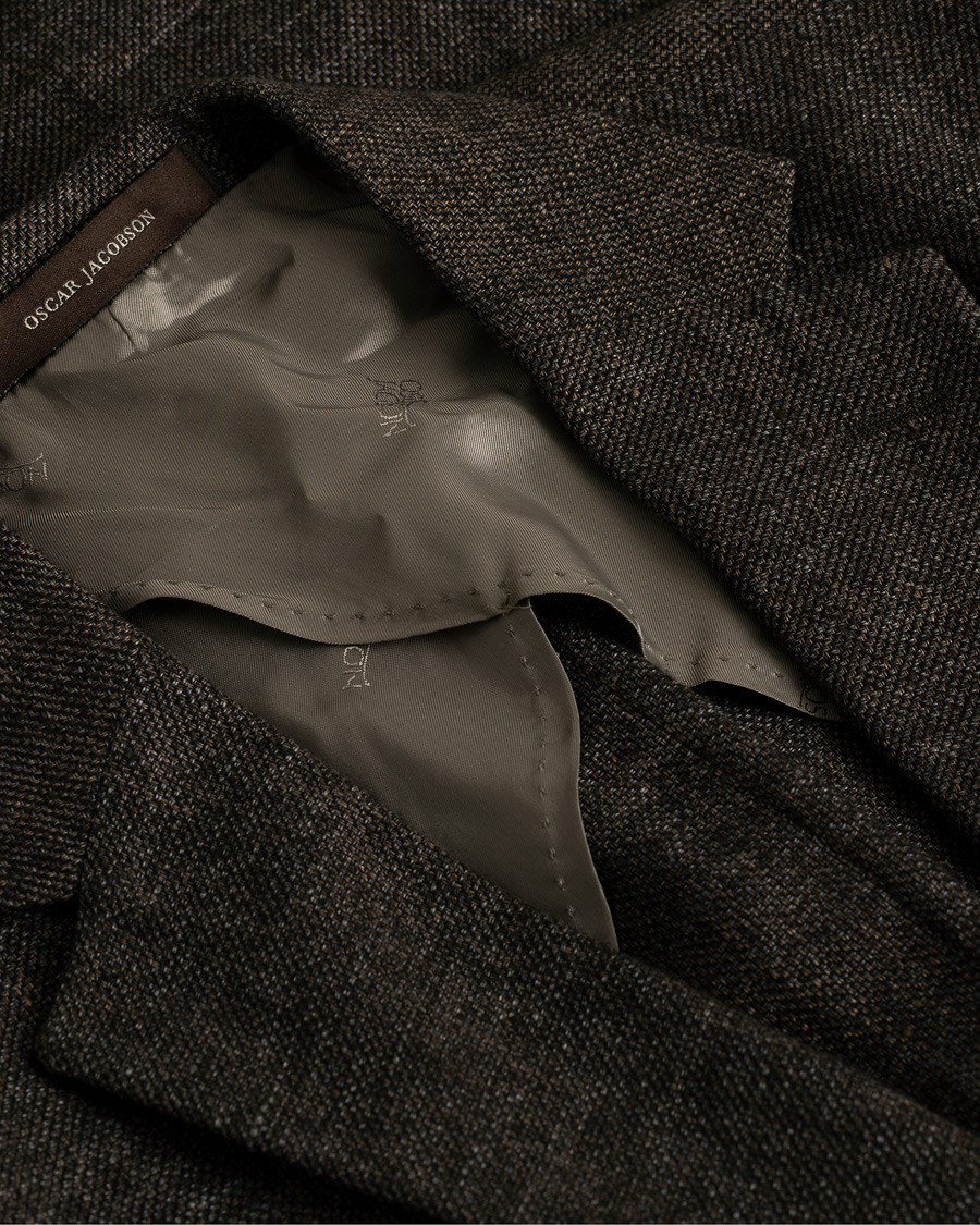 Mies | Oscar Jacobson Einar Linen/Wool Patch Pocket Blazer Brown 52 | Pre-owned | Oscar Jacobson Einar Linen/Wool Patch Pocket Blazer Brown 52