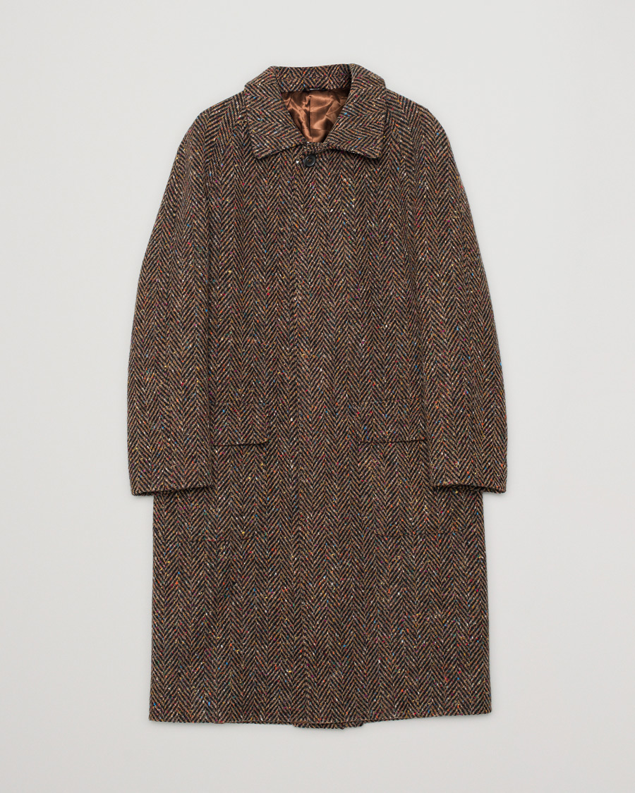Mies | Berg&Berg Nelson Tweed Raglan Coat Brown 50 | Pre-owned | Berg&Berg Nelson Tweed Raglan Coat Brown 50