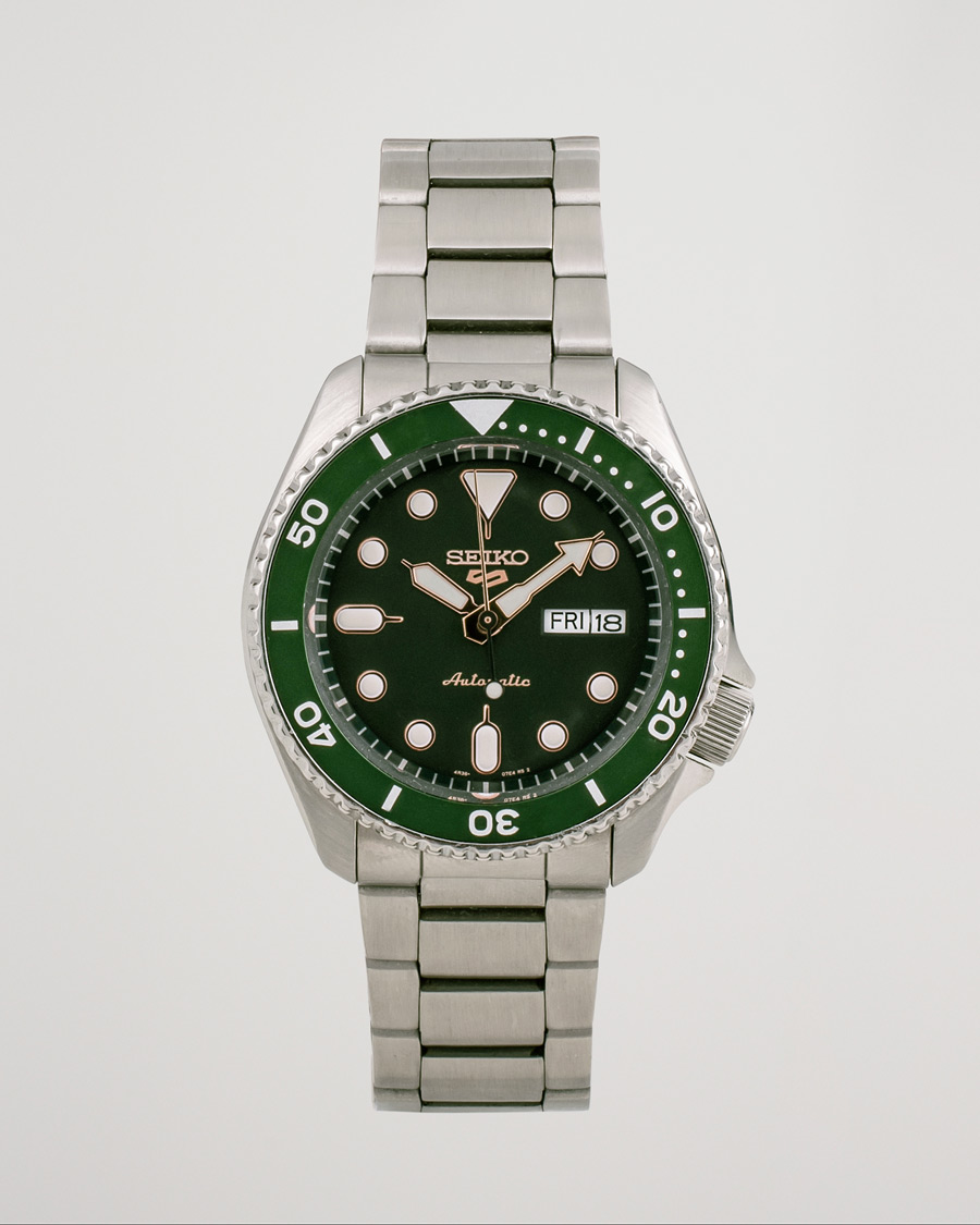 Mies | Seiko 5 Sports Mens 43mm 100m Automatic Steel/Green Dial | Pre-owned | Seiko 5 Sports Mens 43mm 100m Automatic Steel/Green Dial