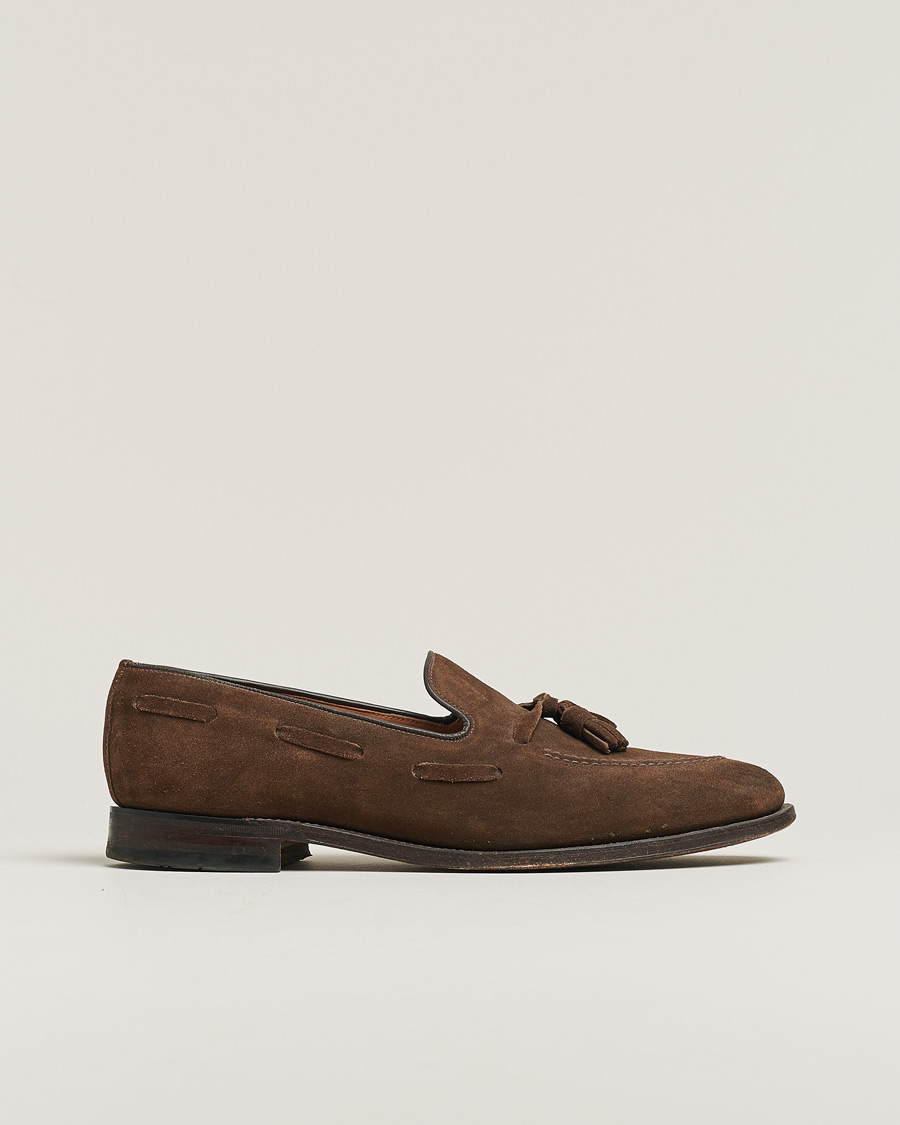 Mies | Loake 1880 Lincoln Tassel Loafer Brown Suede UK10,5 - EU44,5 | Pre-owned | Loake 1880 Lincoln Tassel Loafer Brown Suede UK10,5 - EU44,5