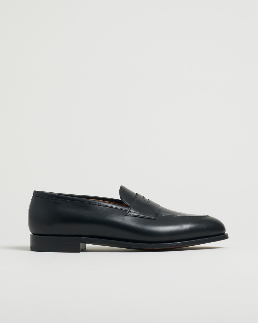 Mies | Edward Green Piccadilly Penny Loafer Black Calf | Pre-owned | Edward Green Piccadilly Penny Loafer Black Calf