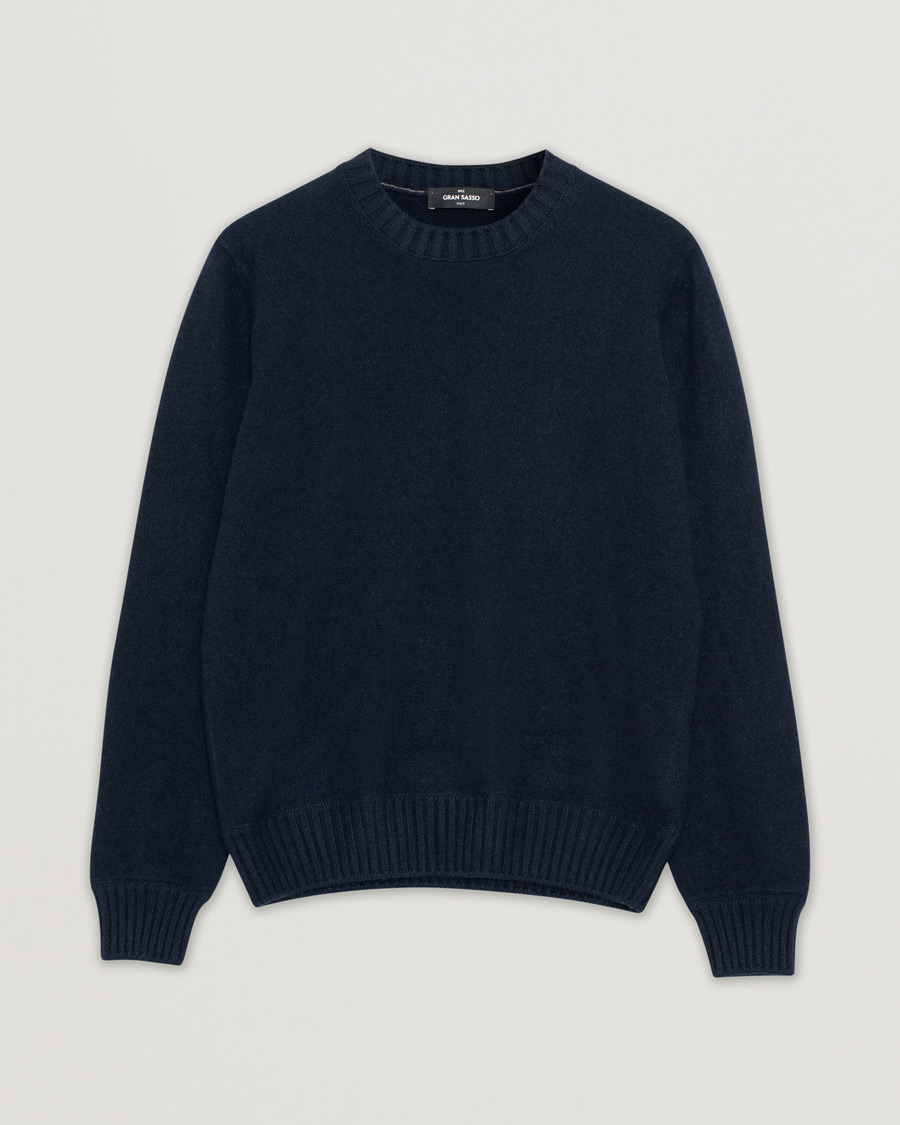 Mies | Gran Sasso Cashmere Crew Neck Navy 48 | Pre-owned | Gran Sasso Cashmere Crew Neck Navy 48