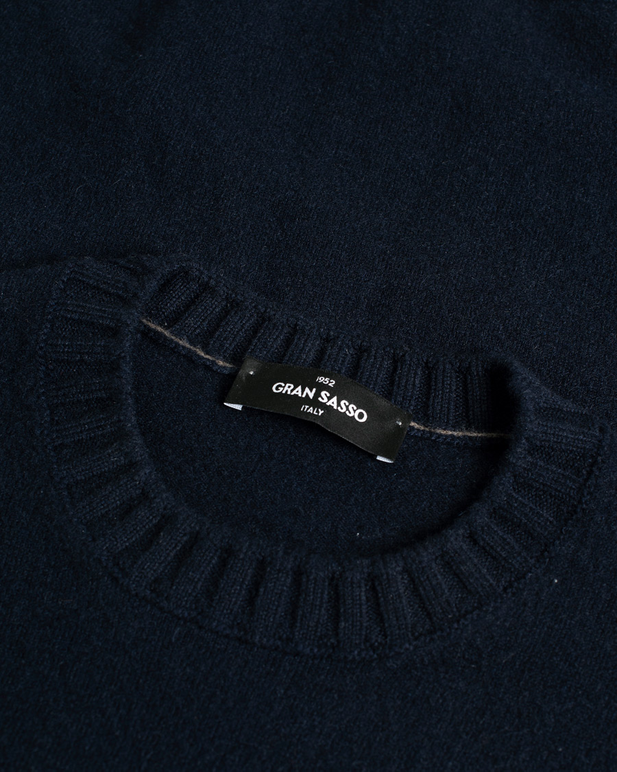 Mies | Gran Sasso Cashmere Crew Neck Navy 48 | Pre-owned | Gran Sasso Cashmere Crew Neck Navy 48