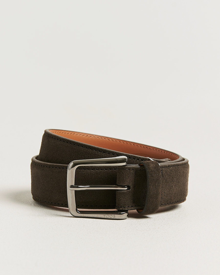 Mies | Pre-owned Asusteet | Pre-owned | Tod's Suede 3,5 cm Belt Brown 95