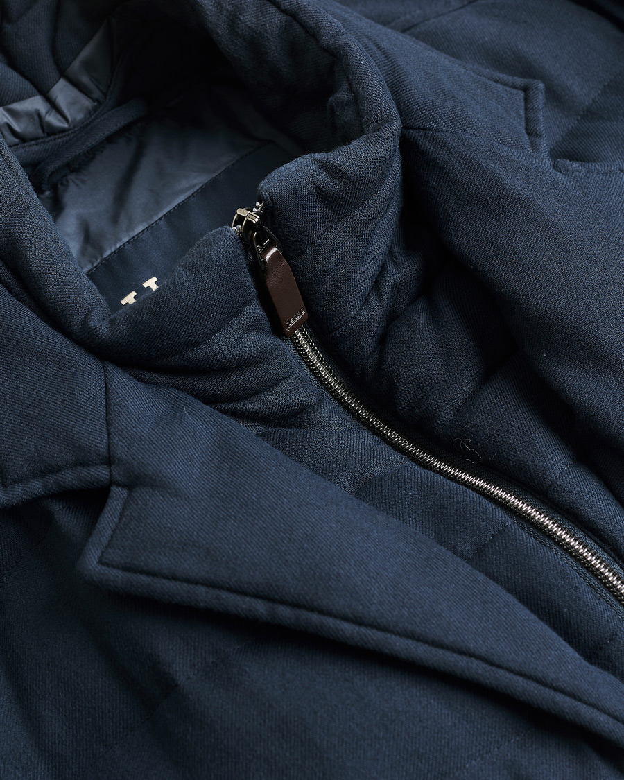 Mies | Herno Flannel Down Jacket Navy 52 | Pre-owned | Herno Flannel Down Jacket Navy 52