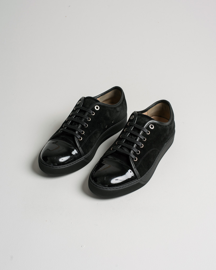 Mies | Lanvin Patent Cap Toe Sneaker Black/Black | Pre-owned | Lanvin Patent Cap Toe Sneaker Black/Black