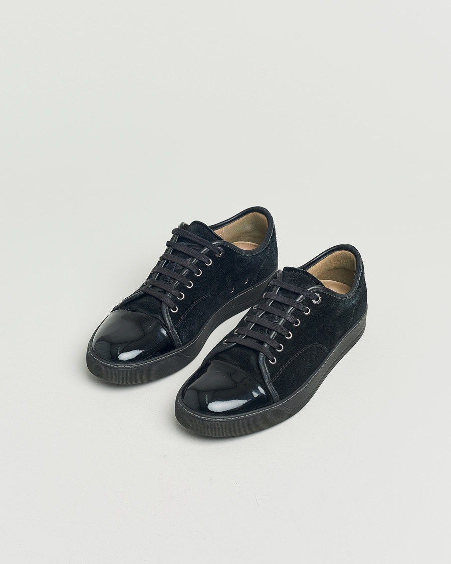 Mies | Lanvin Patent Cap Toe Sneaker Black/Black | Pre-owned | Lanvin Patent Cap Toe Sneaker Black/Black