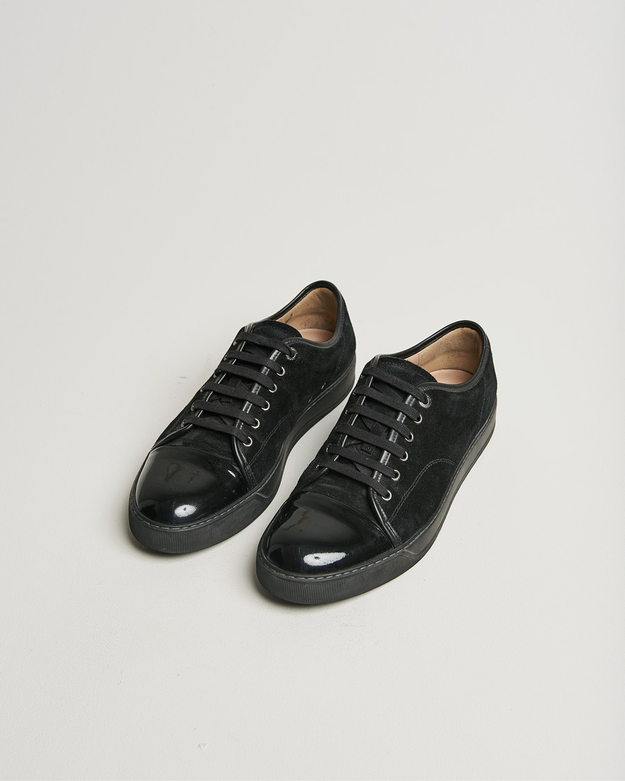 Mies | Lanvin Patent Cap Toe Sneaker Black/Black | Pre-owned | Lanvin Patent Cap Toe Sneaker Black/Black