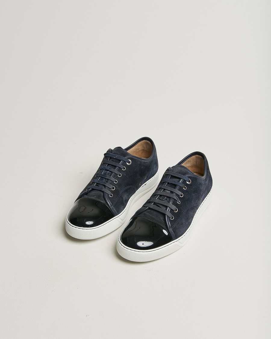 Mies | Lanvin Patent Cap Toe Sneaker Navy | Pre-owned | Lanvin Patent Cap Toe Sneaker Navy