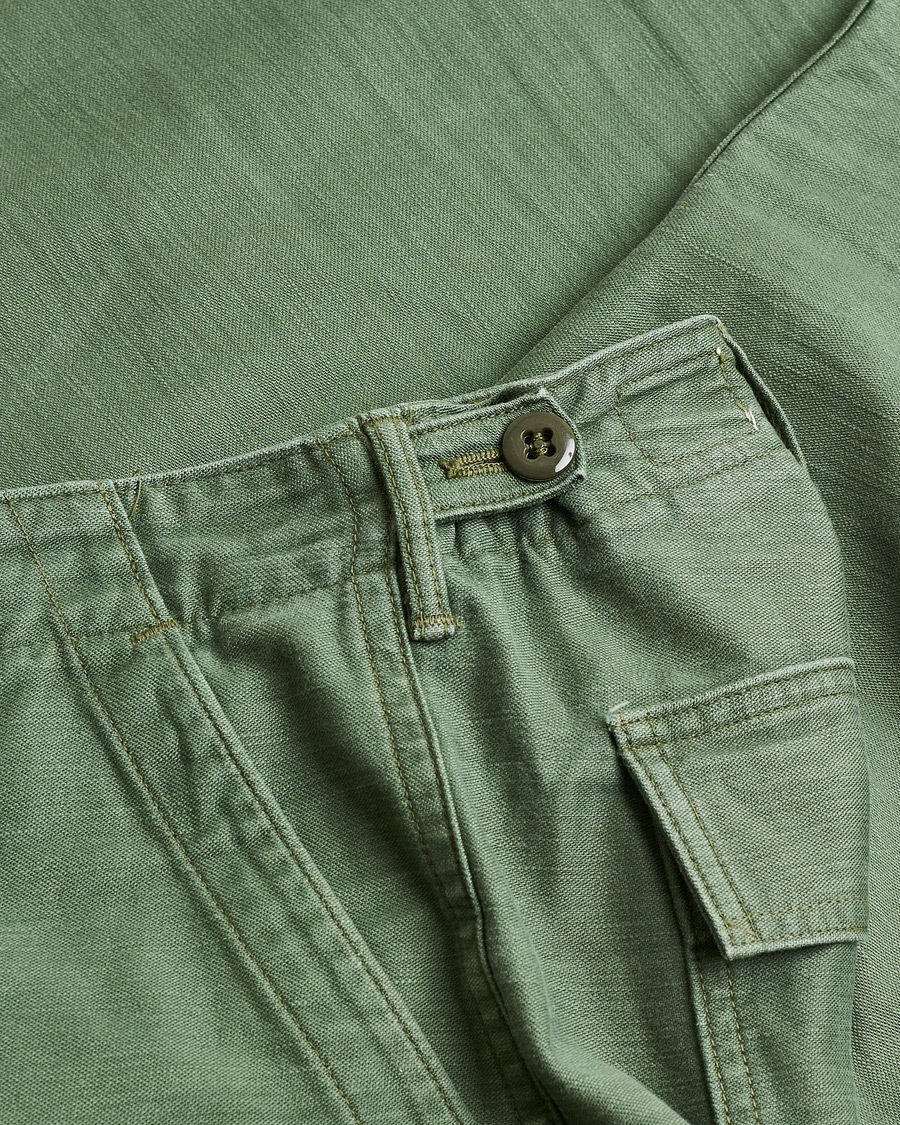 Mies | orSlow Slim Fit Original Sateen Fatigue Pants Green M | Pre-owned | orSlow Slim Fit Original Sateen Fatigue Pants Green M