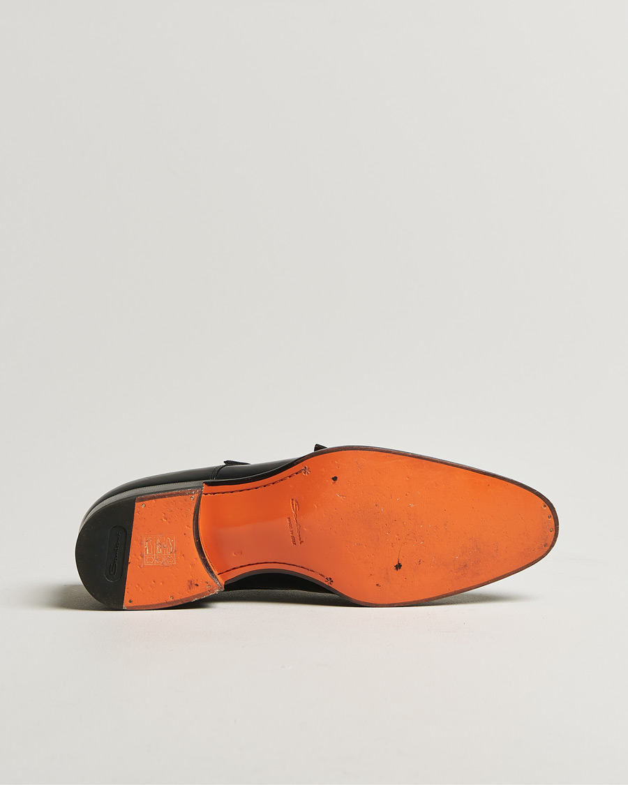 Mies | Santoni Blake Double Monk Black Calf | Pre-owned | Santoni Blake Double Monk Black Calf