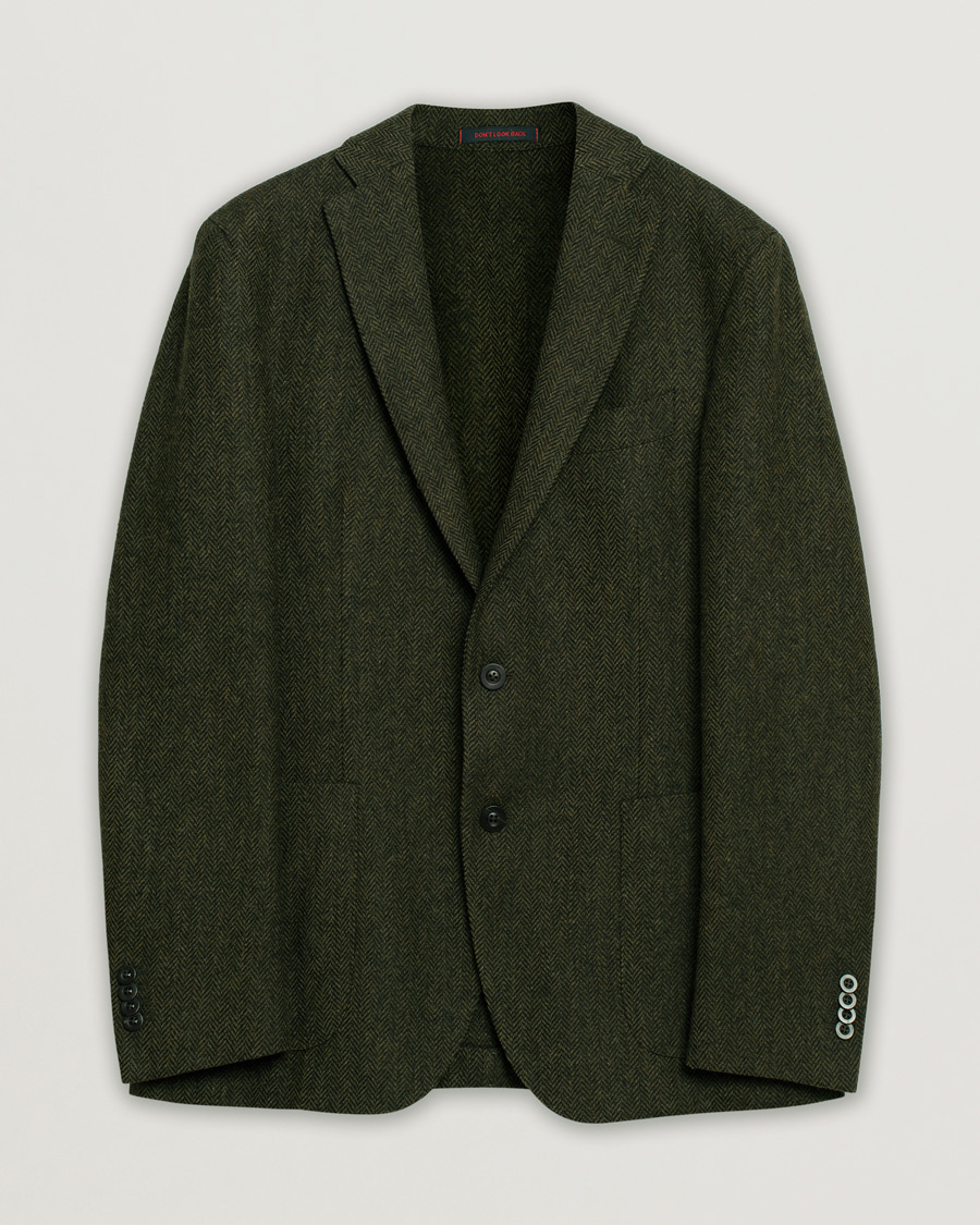 Mies | Pikkutakit | Pre-owned | The Gigi Degas Wool Herringbone Blazer Green 50