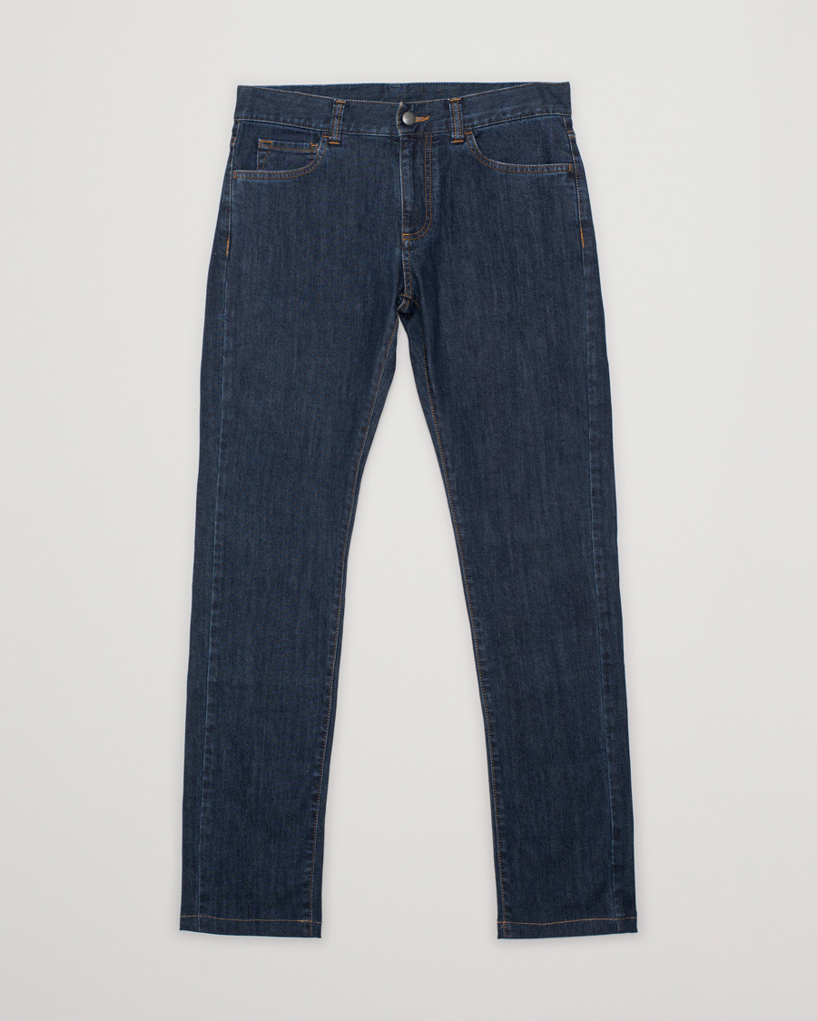 Mies | Farkut | Pre-owned | Canali Slim Fit Stretch Jeans Dark Blue Wash