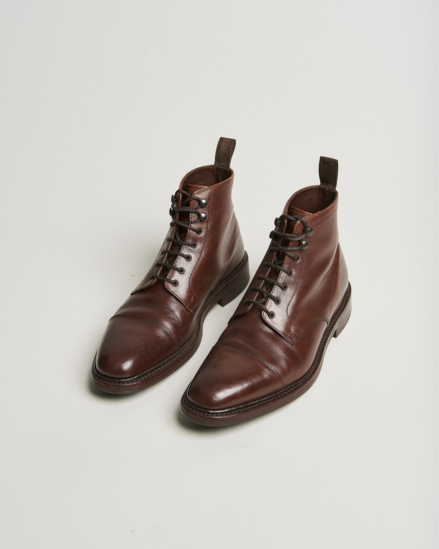 Mies | Loake 1880 Roehampton Boot Dk Brown Burnished Calf | Pre-owned | Loake 1880 Roehampton Boot Dk Brown Burnished Calf