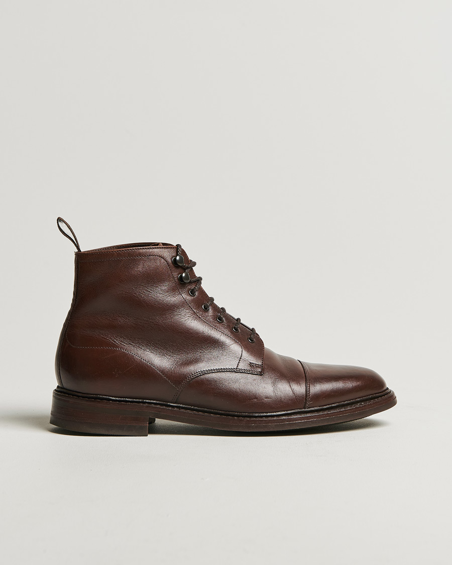 Mies | Loake 1880 Roehampton Boot Dk Brown Burnished Calf | Pre-owned | Loake 1880 Roehampton Boot Dk Brown Burnished Calf