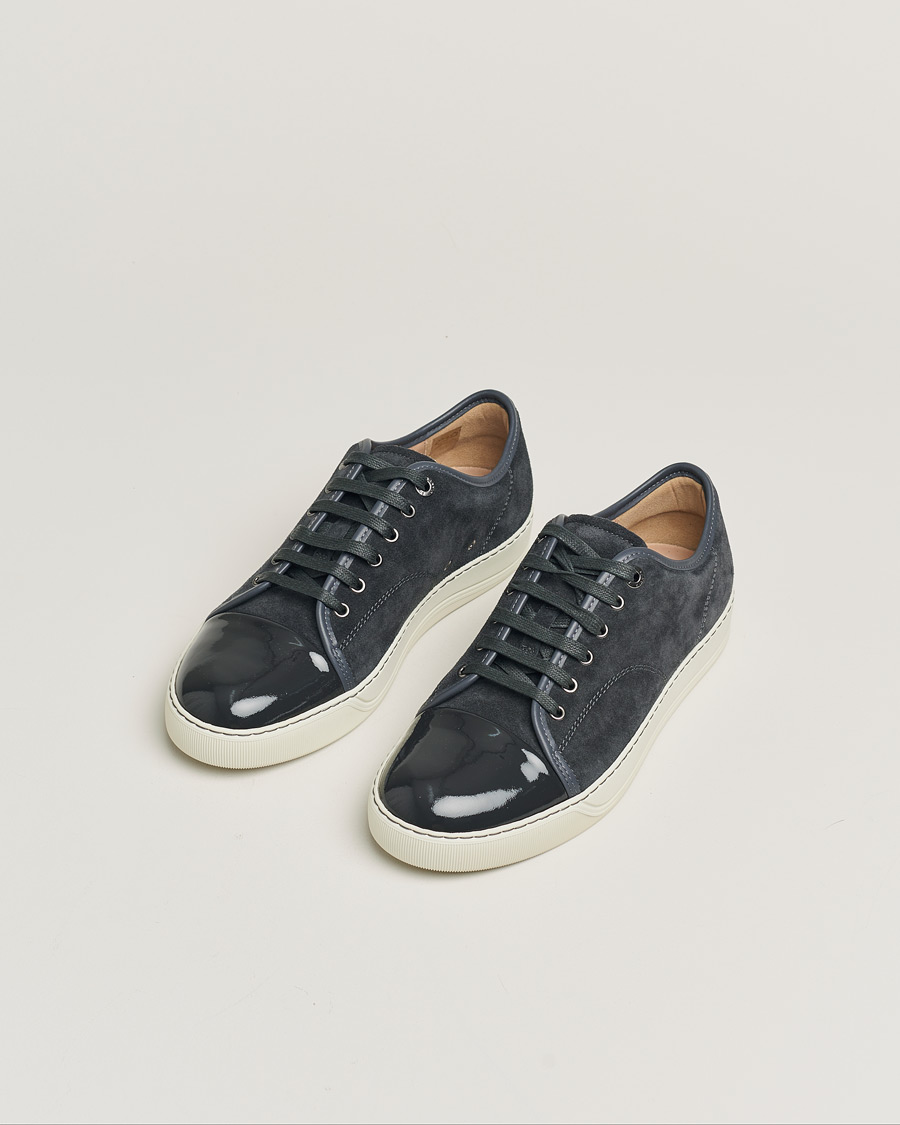Mies | Lanvin DBB1 Patent Cap Toe Sneaker Dark Grey | Pre-owned | Lanvin DBB1 Patent Cap Toe Sneaker Dark Grey