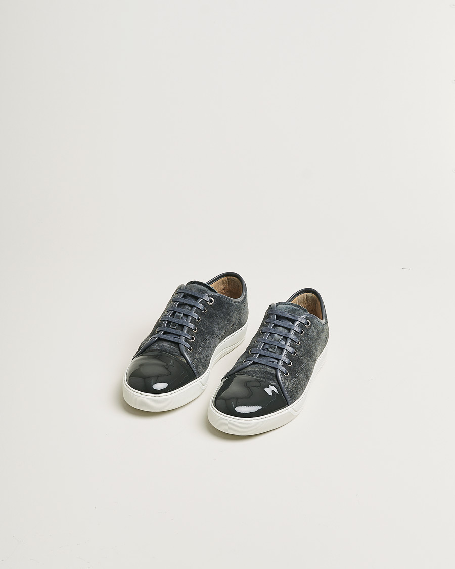 Mies | Lanvin Patent Cap Toe Sneaker Dark Grey | Pre-owned | Lanvin Patent Cap Toe Sneaker Dark Grey