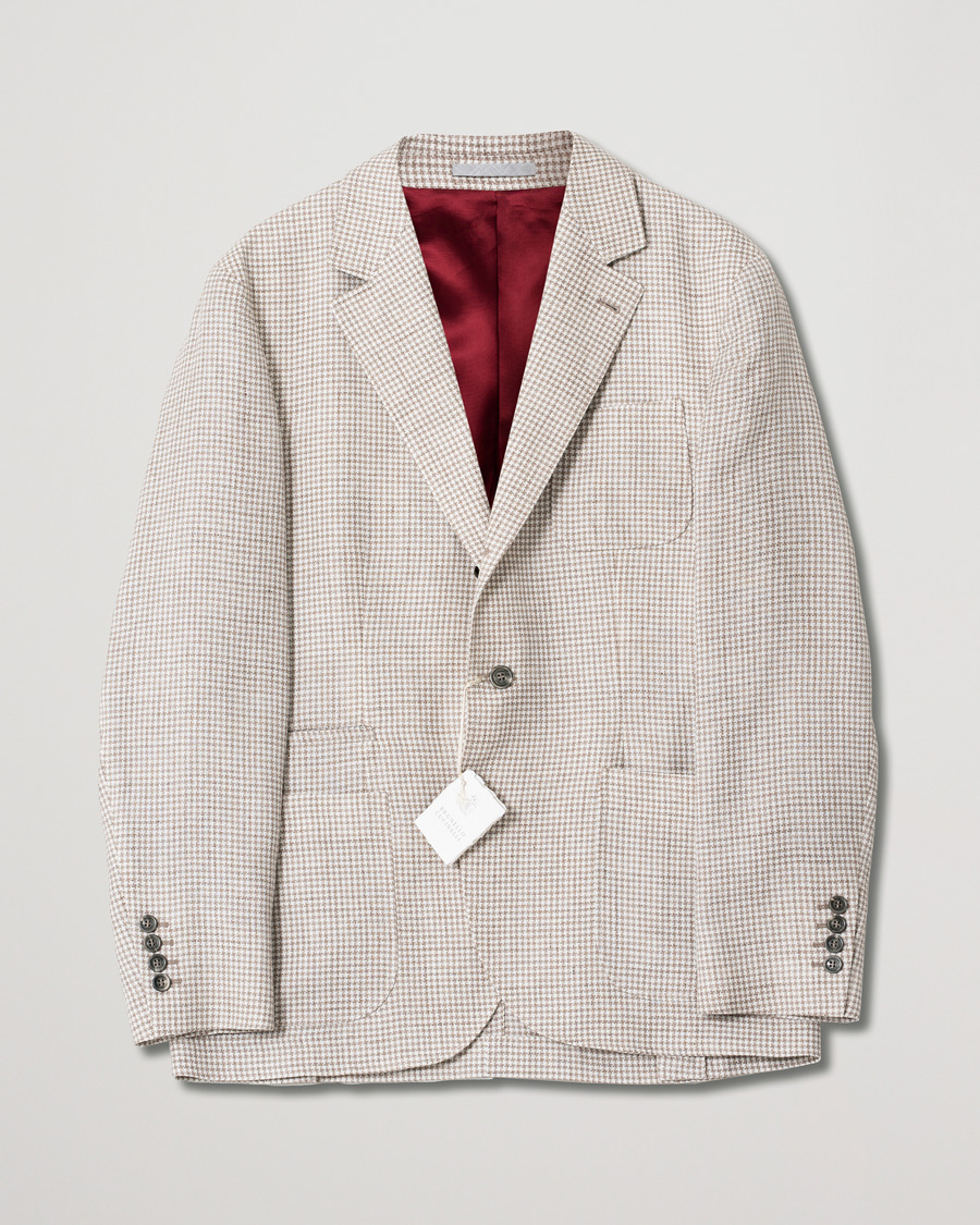 Mies | Pikkutakit | Pre-owned | Brunello Cucinelli Linen/Silk Patch Pocket Blazer Beige 52