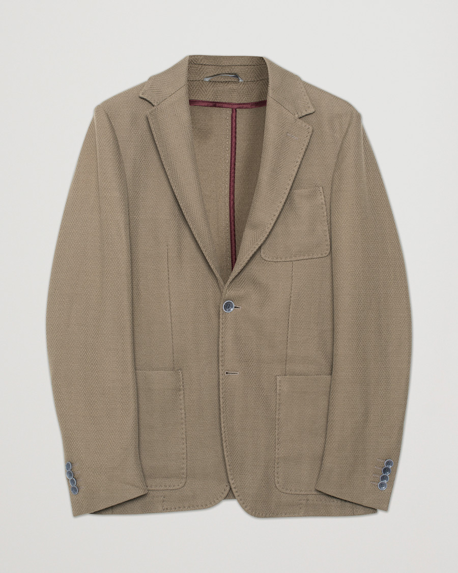 Mies | Pre-owned Pikkutakit | Pre-owned | Canali Textured Cotton Jersey Blazer Olive