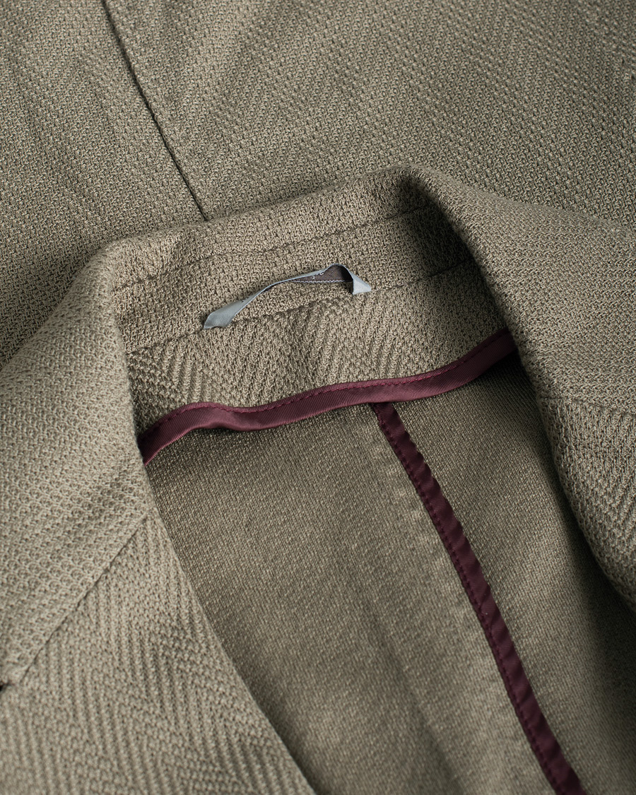 Mies | Pre-owned Pikkutakit | Pre-owned | Canali Textured Cotton Jersey Blazer Olive