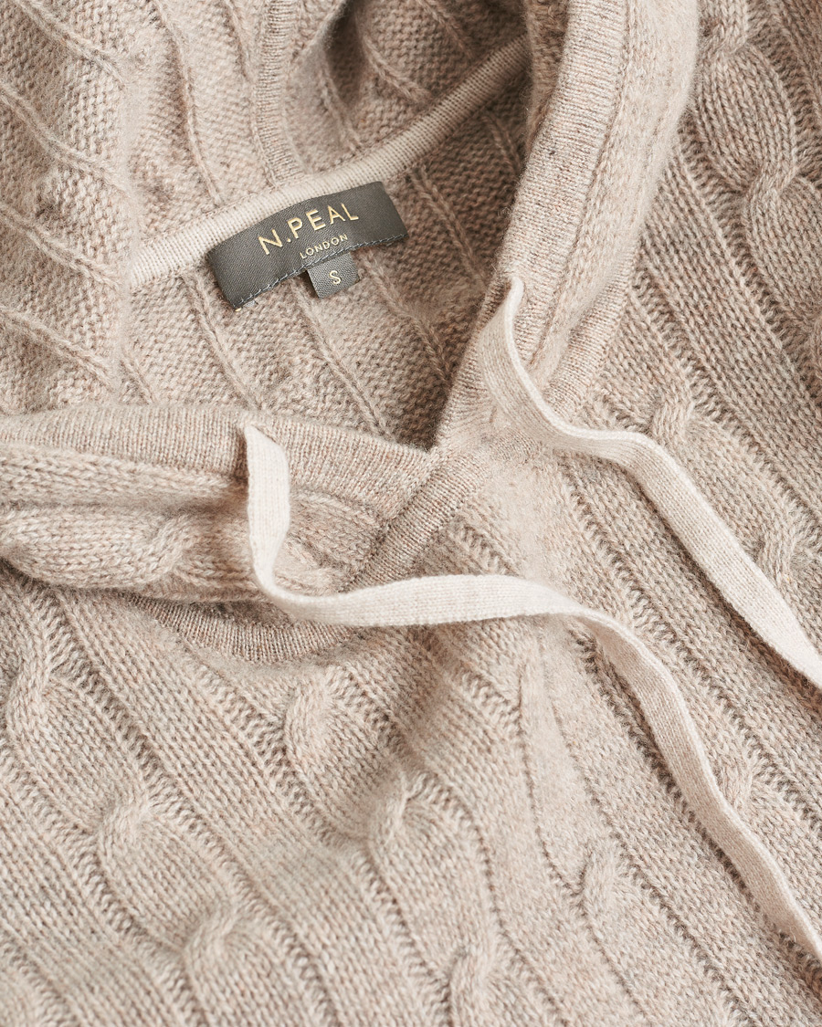 Mies | Pre-owned Puserot | Pre-owned | N. Peal Cable Cashmere Hoodie Beige S
