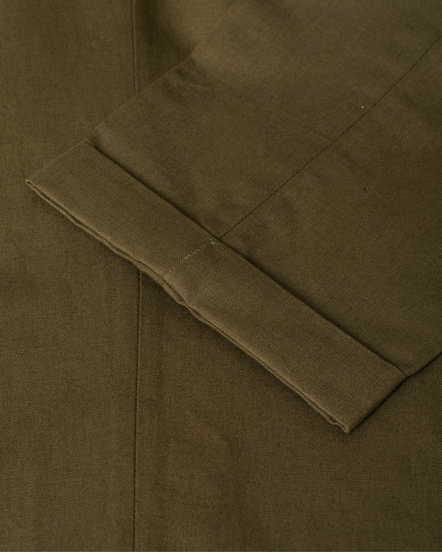 Mies | Housut | Pre-owned | Briglia 1949 Easy Fit Pleated Linen/Cotton Trousers Olive