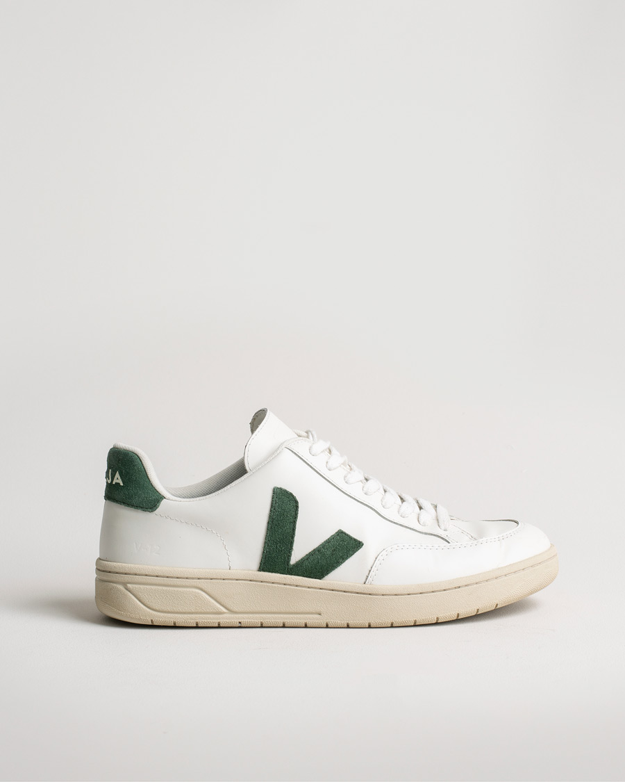 Mies | Veja V-12 Leather Sneaker Extra White/Cypres | Pre-owned | Veja V-12 Leather Sneaker Extra White/Cypres