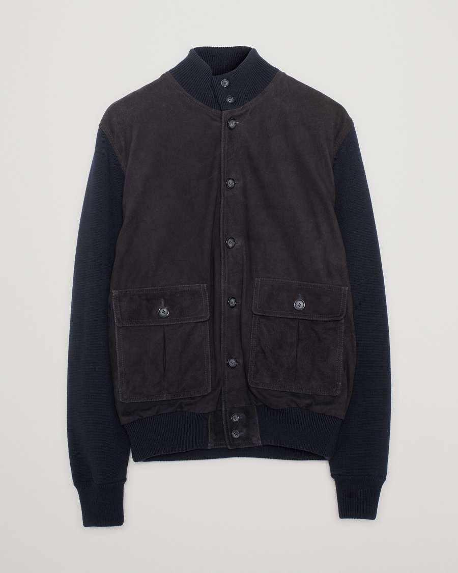 Mies | Takit | Pre-owned | Valstar Valstarino Suede Combo Jacket Navy Suede