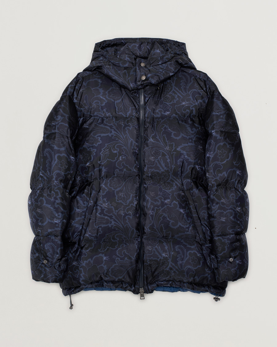 Mies | Etro Patterned Down Jacket Navy XL | Pre-owned | Etro Patterned Down Jacket Navy XL