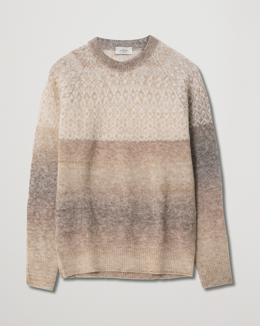 Mies | Puserot | Pre-owned | Altea Norwegian Jacquard Alpaca Sweater Beige