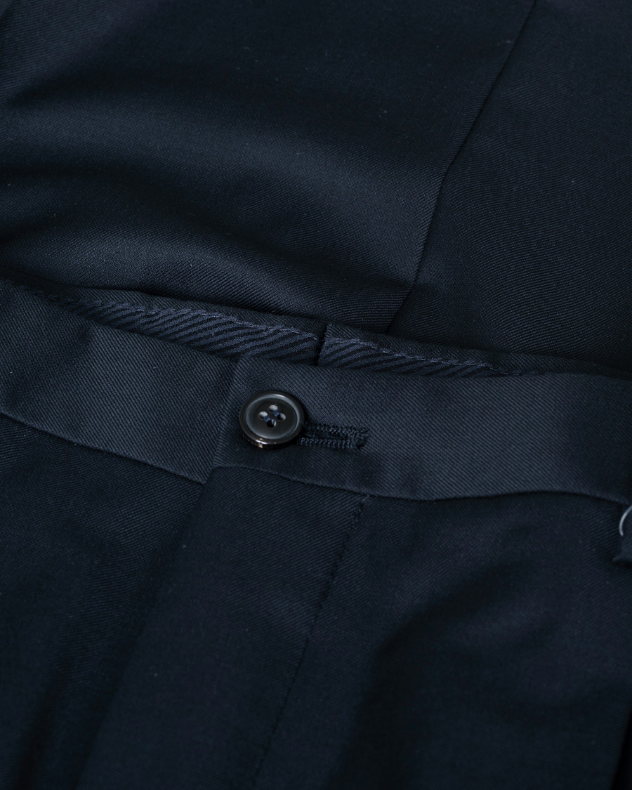 Mies | Giorgio Armani Tapered Wool/Cashmere Gabardine Trousers Navy | Pre-owned | Giorgio Armani Tapered Wool/Cashmere Gabardine Trousers Navy