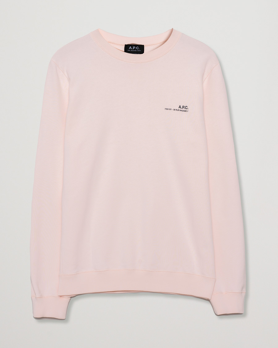 Mies | Puserot | Pre-owned | A.P.C. Item Crew Neck Sweatshirt Pale Pink