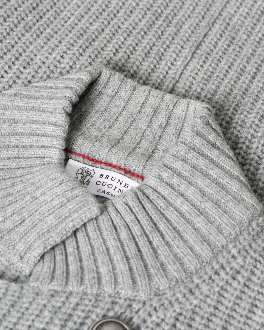 Mies | Puserot | Pre-owned | Brunello Cucinelli Double Breasted Cashmere Cardigan Jacket Grey Melange