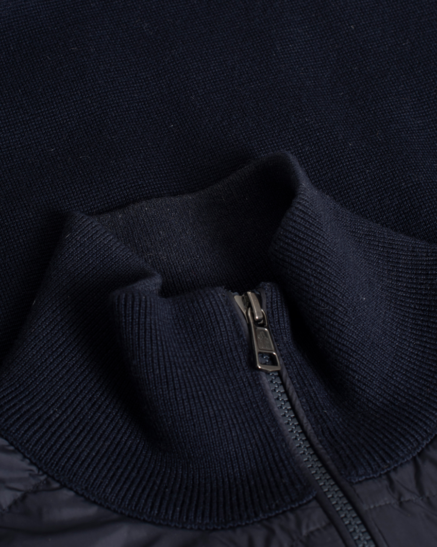 Mies | Puserot | Pre-owned | Moncler Hybrid Zip Sweater Navy