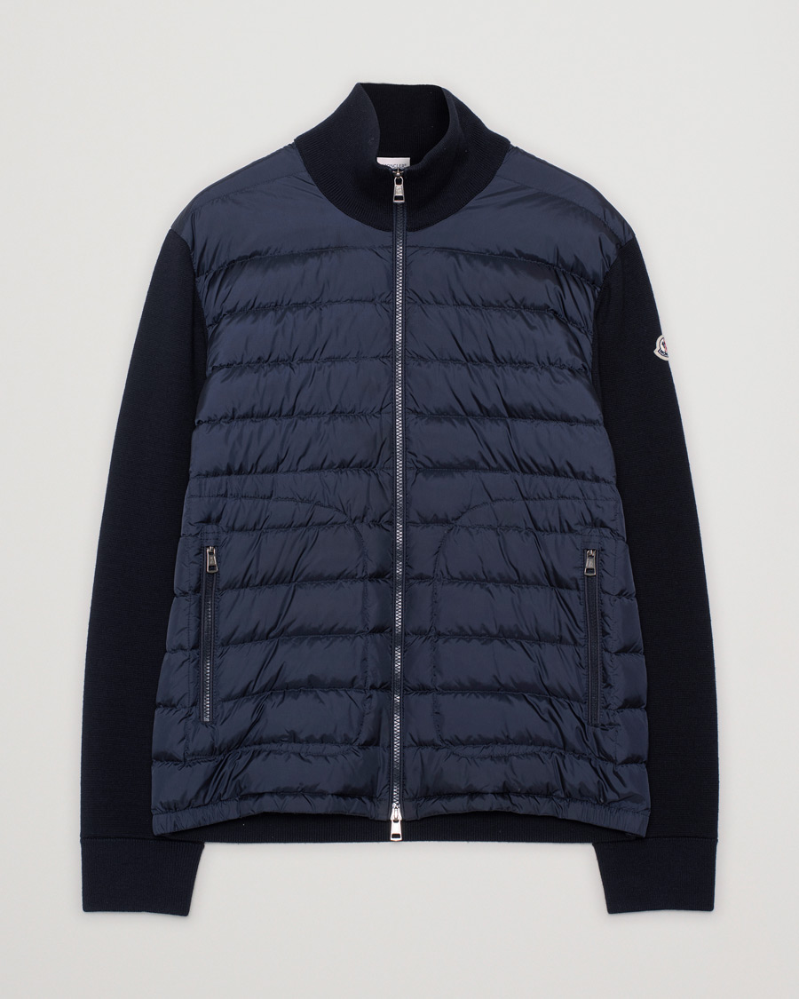 Mies | Puserot | Pre-owned | Moncler Hybrid Zip Sweater Navy