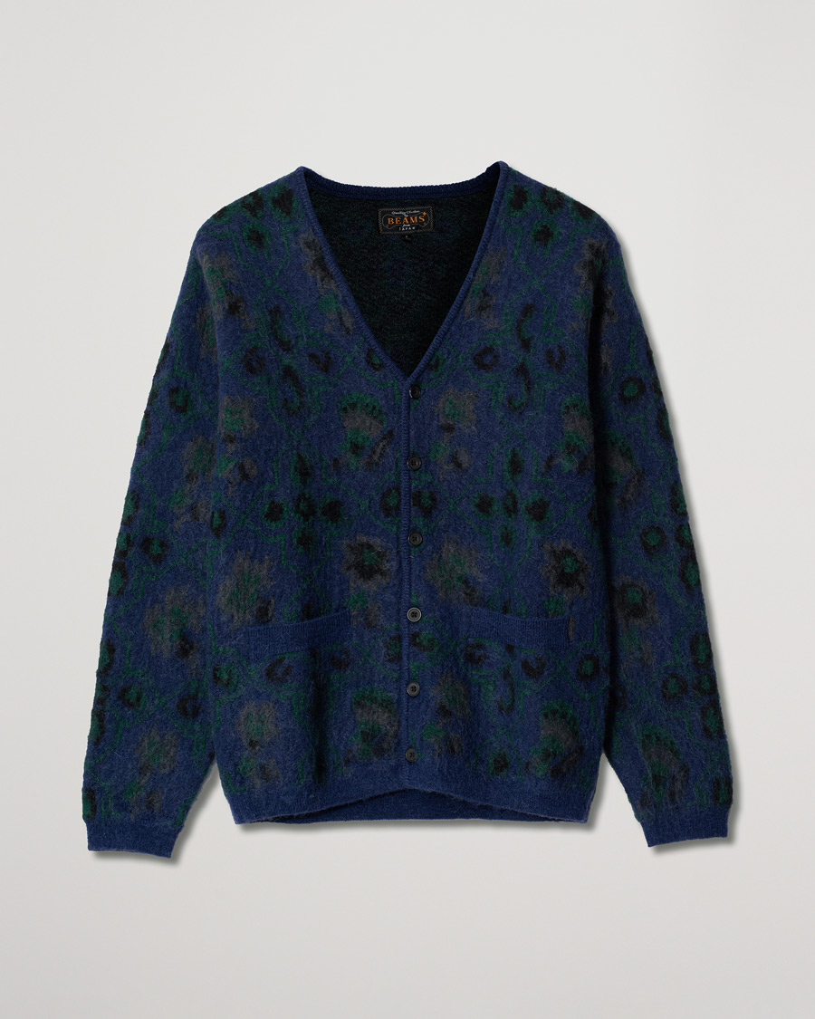 Mies | Puserot | Pre-owned | BEAMS PLUS Botanical Jacquard Cardigan Navy