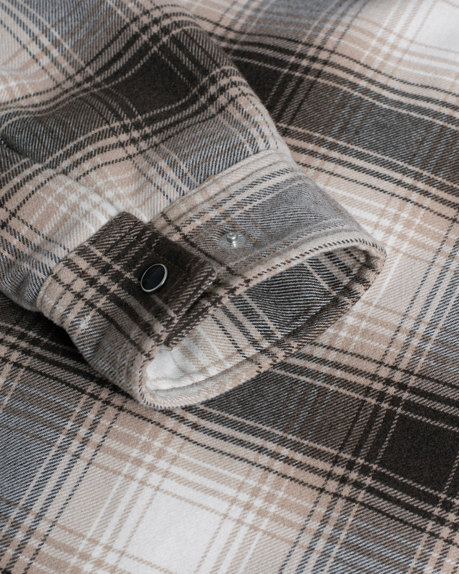 Mies | Takit | Pre-owned | BEAMS PLUS Quilted Open Collar Jacket Brown Check