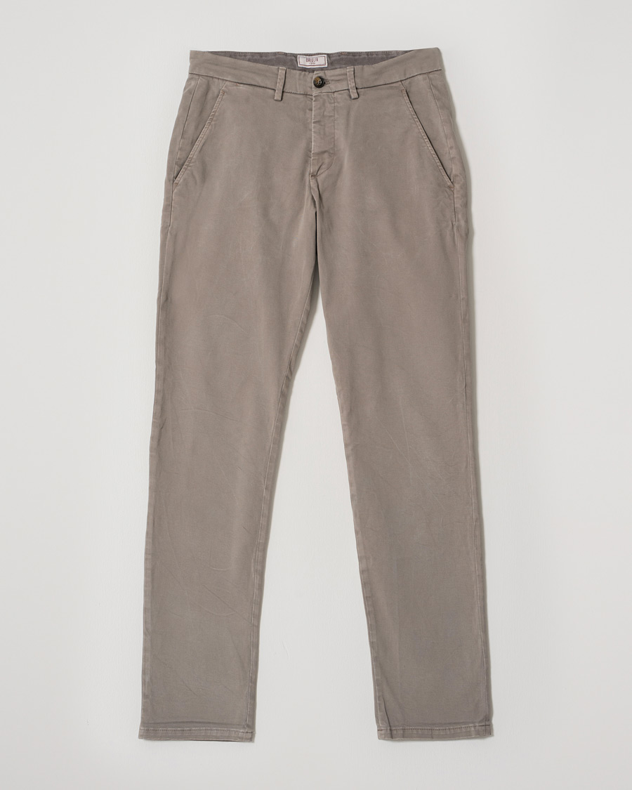 Mies | Housut | Pre-owned | Briglia 1949 Slim Fit Cotton Stretch Chino Taupe