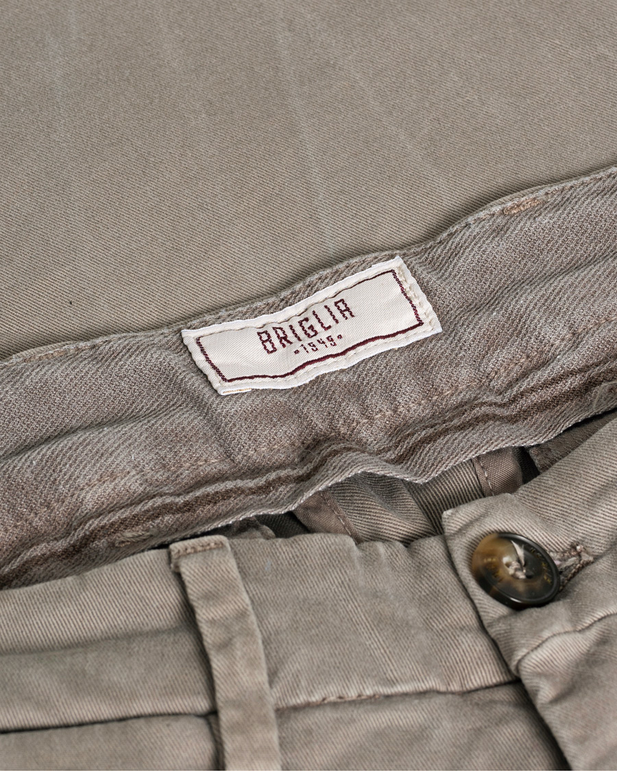 Mies | Housut | Pre-owned | Briglia 1949 Slim Fit Cotton Stretch Chino Taupe