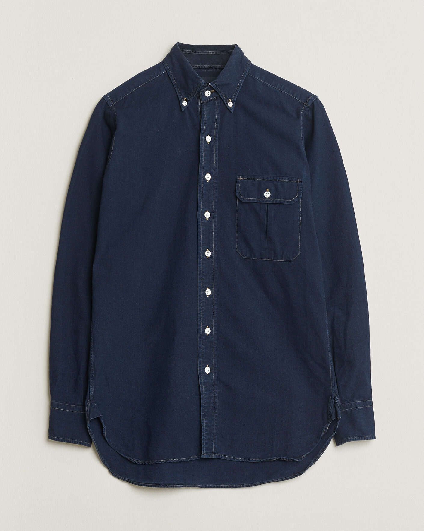 Mies | Pre-owned Kauluspaidat | Pre-owned | Drake's The American Flap B.O Oxford Shirt Navy 15,5(39 - M)