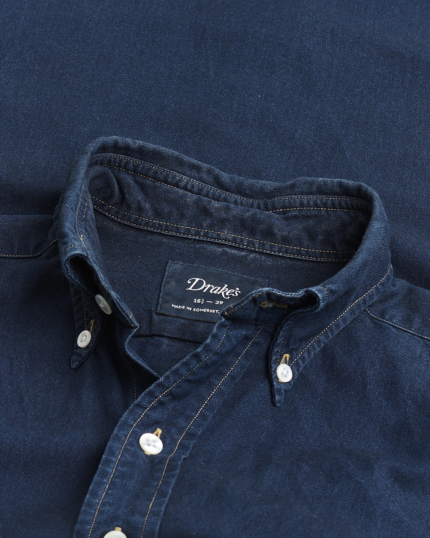 Mies | Pre-owned Kauluspaidat | Pre-owned | Drake's The American Flap B.O Oxford Shirt Navy 15,5(39 - M)