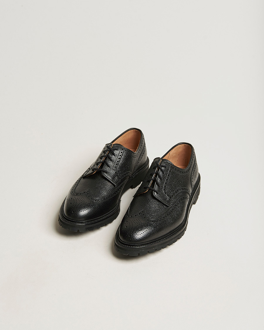 Mies | Pre-owned Pohjattavat kengät | Pre-owned | Crockett & Jones Pembroke Derbys Scotch Grain Vibram Black Calf UK6,5 - EU40,5